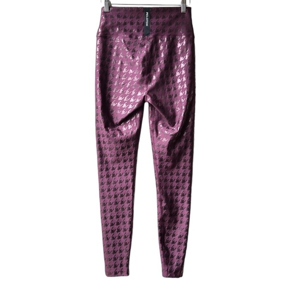 Peloton Purple Res Show Up Houndstooth Printed Legging Sizes L - Picture 9 of 15